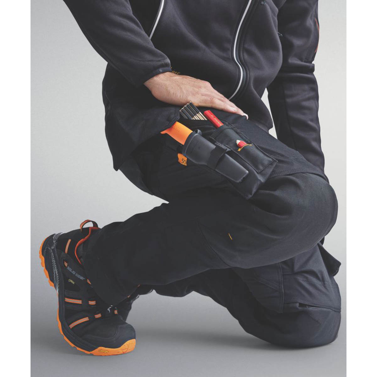 Snickers Mens Work Trousers Stretch Black Slim Fit Holster Pockets 36" W 30" L - Image 5
