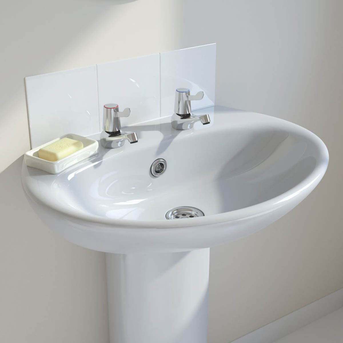 Bristan Basin Pillar Tap Pair Brass Chrome Single Lever 90mm Contemporary - Image 4