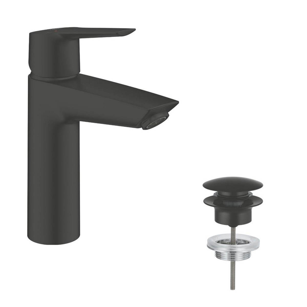 Grohe Bathroom Basin Tap Mono Mixer Matt Black Single Lever Pop Up Waste Modern - Image 4