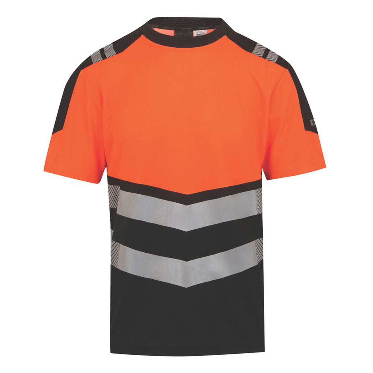 Regatta Hi-Vis Work T-Shirt Mens Regular Black Orange Reflective Small 38" Chest - Image 1