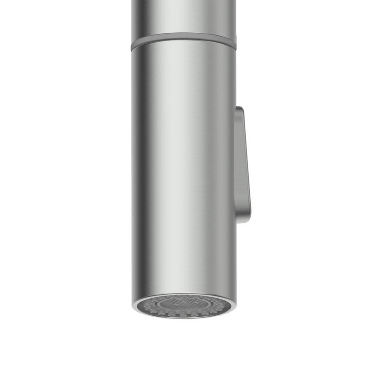 Kitchen Tap Mixer Brushed Nickel PVD Dual Lever Pull Out Spout Modern Faucet - Image 2