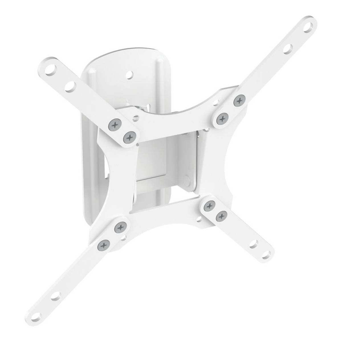 TV Monitor Wall Mount Bracket Swivel Tilt Slim Durable Strong White Up to 43" - Image 1