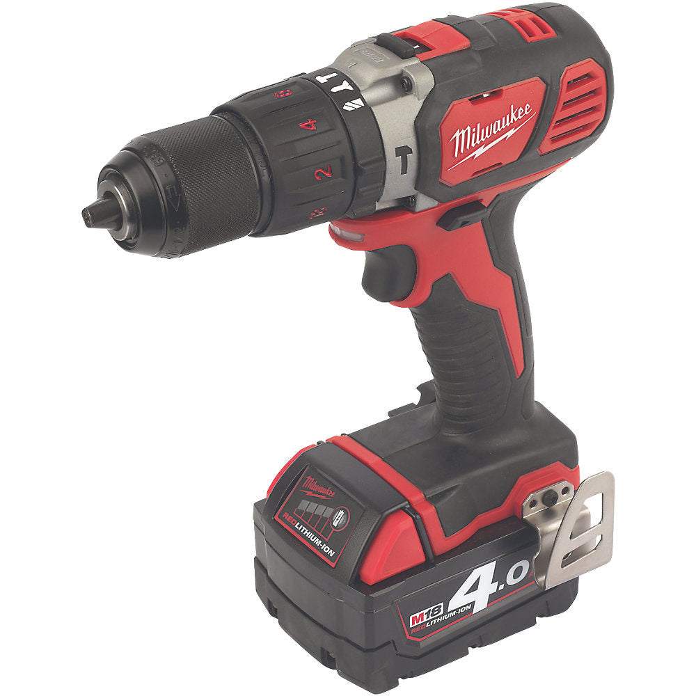 Milwaukee Cordless Drill & Driver Twin Pack Set M18 BPP2Q-402C Brushed 2x 4.0Ah - Image 2