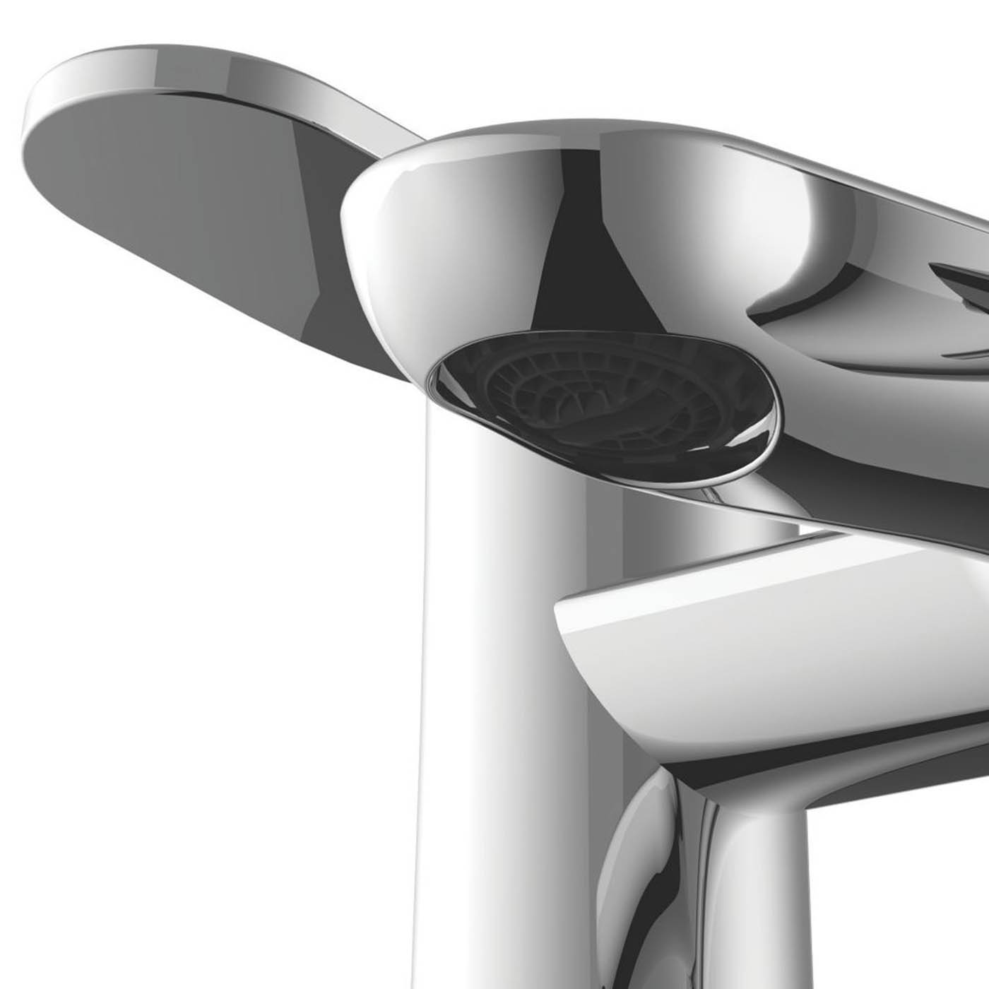 Swirl Bath Mixer Tap Deck Mounted Lever 2 Tap Holes Kuhli Chrome 124mm - Image 3