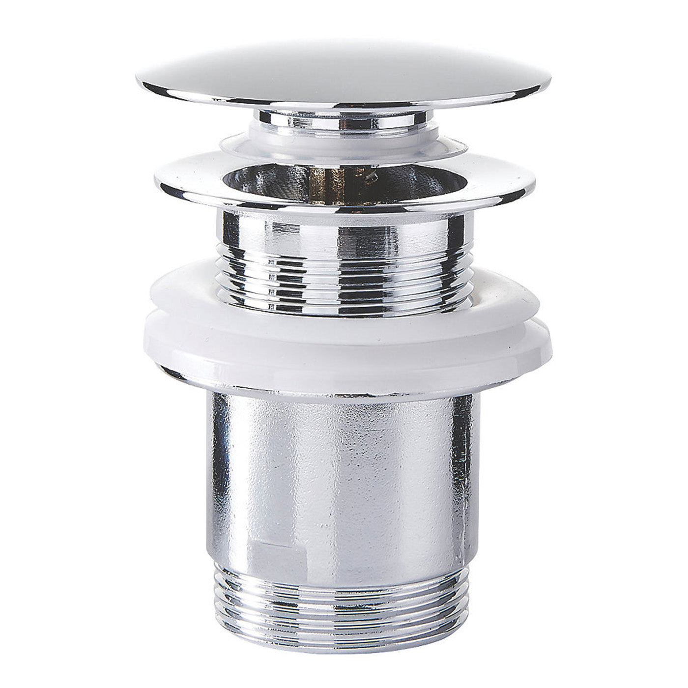 Bathroom Basin Tap Mono Mixer Tall Silver Single Lever Clicker Waste Faucet - Image 5