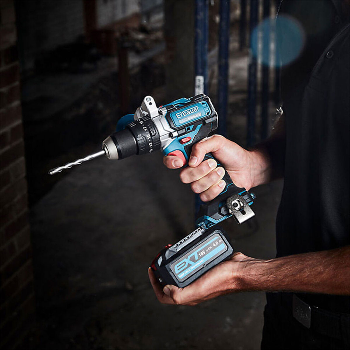 Erbauer Combi Drill Cordless 18V Li-Ion ECDT18-Li-2 Brushless Compact Body Only - Image 3