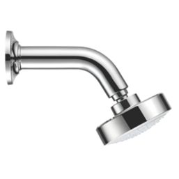 Mira Fixed Shower Head and Arm Beat Chrome and White 100mm Single-Spray Pattern - Image 1