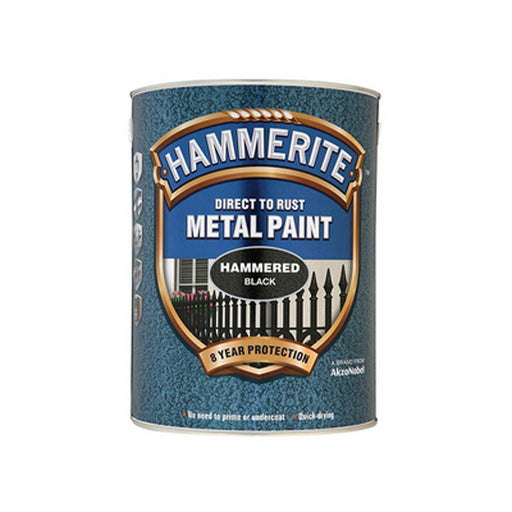 Metal Paint Black Hammered Finish Outdoor Garden No Primer Quick Drying 2.5L - Image 1