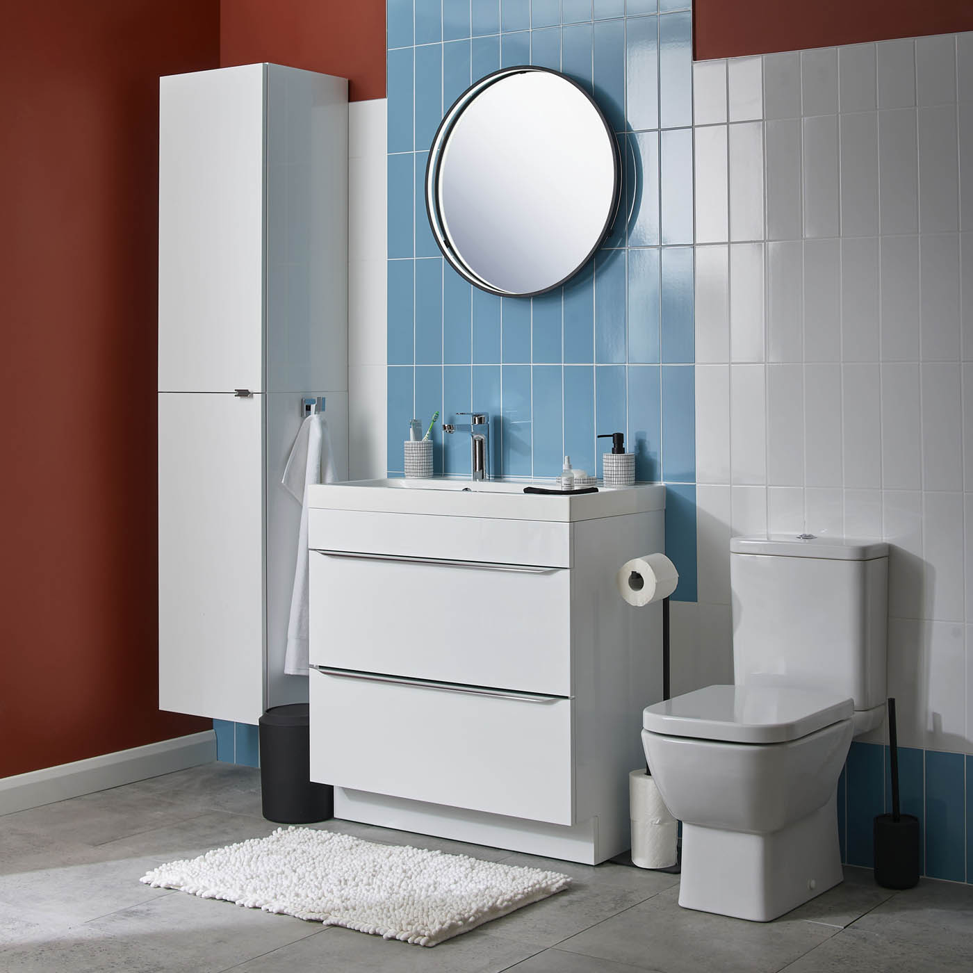 GoodHome Mila White Rectangular Counter top Basin (W)80cm - Image 1
