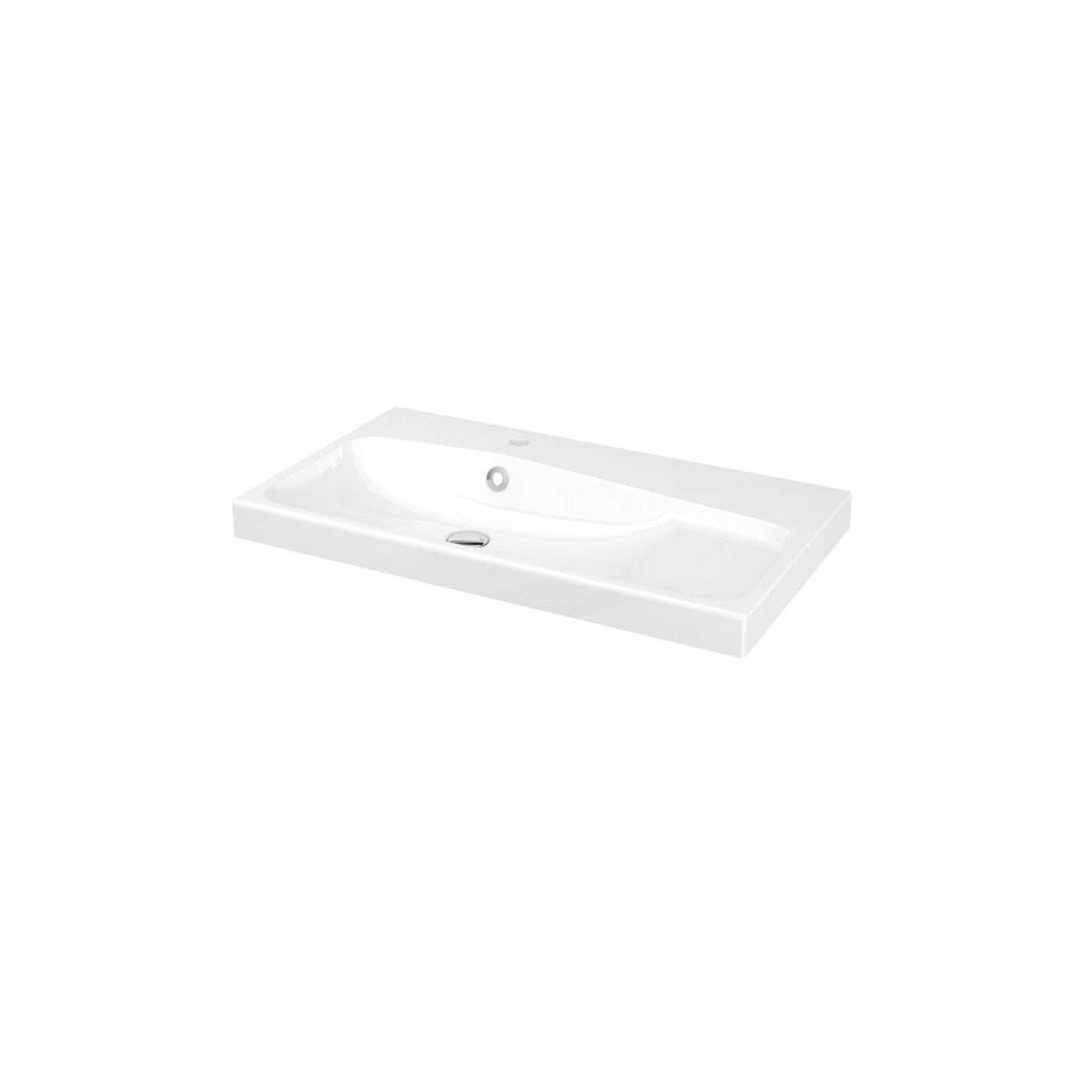 GoodHome Mila White Rectangular Counter top Basin (W)80cm - Image 2