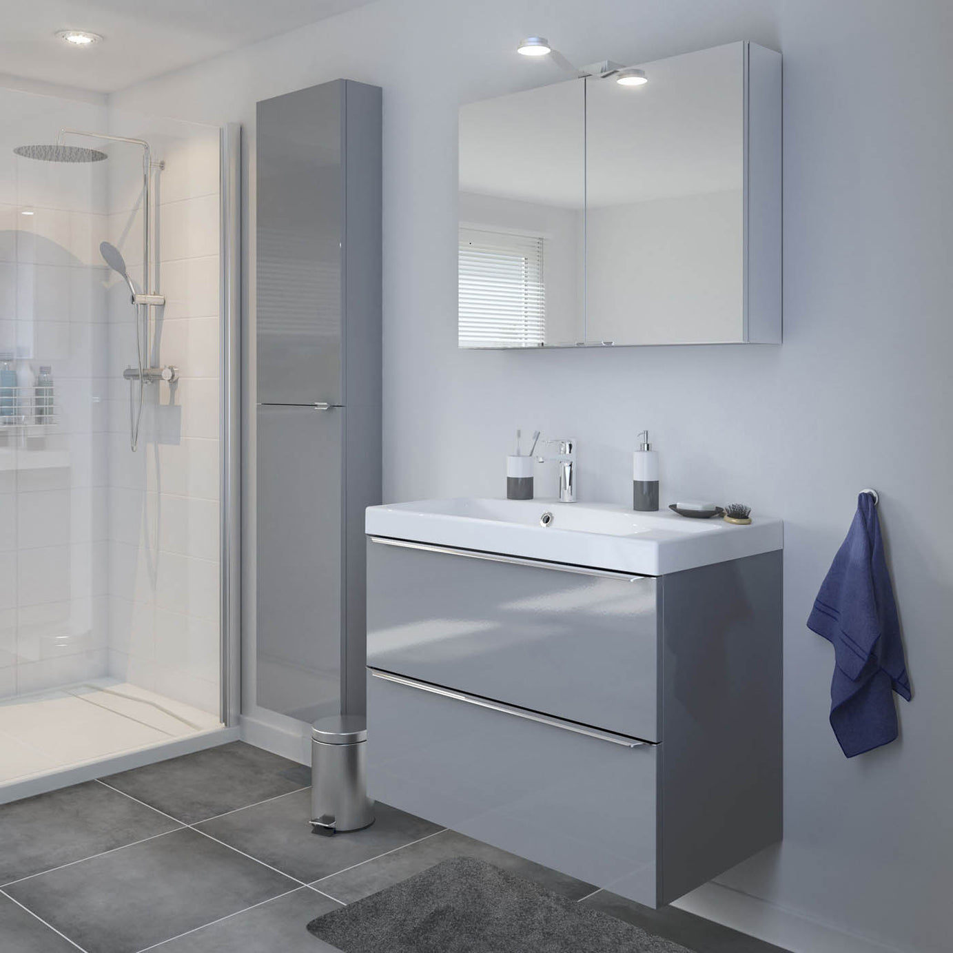 GoodHome Mila White Rectangular Counter top Basin (W)80cm - Image 4