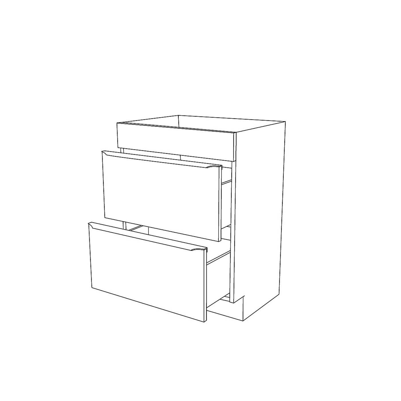 Imandra Bathroom Vanity Unit Under Sink Cabinet 2 Drawer Soft Close 60x82x45cm Taupe - Image 4