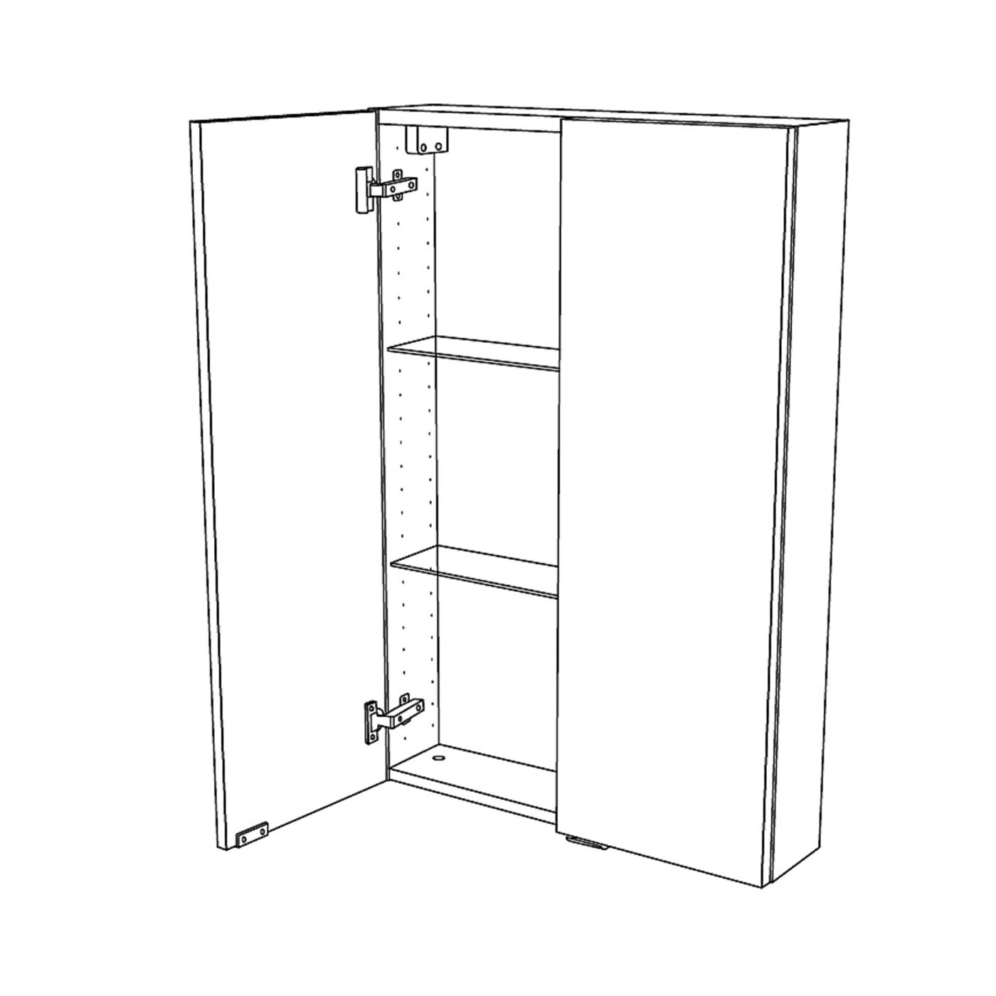 GoodHome Wall Cabinet Imandra Gloss Taupe Bathroom Storage Wall Mounted Cupboard - Image 4