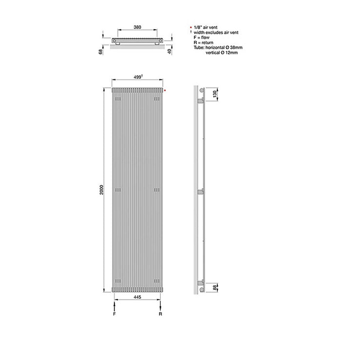 Designer Radiator Vertical Tall Indoor Heater Modern Steel White Round Tubes - Image 3