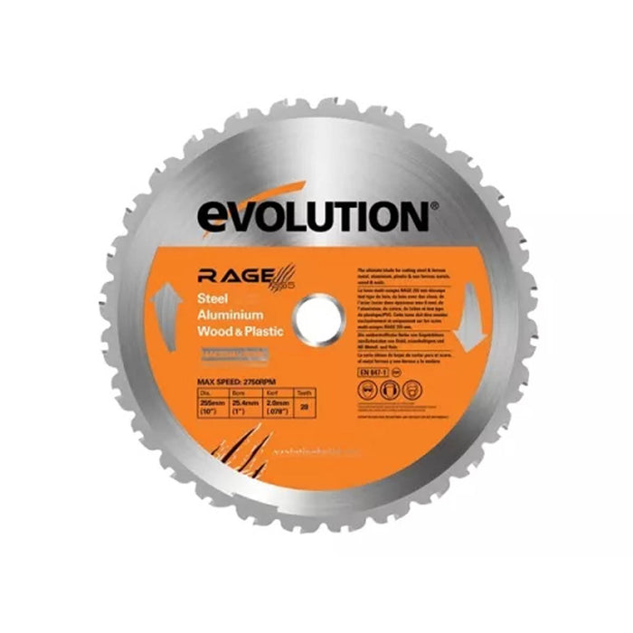 Circular Saw Blade Disc TCT 255mm Multipurpose RAGE3 Steel Wood Aluminium Cut - Image 2
