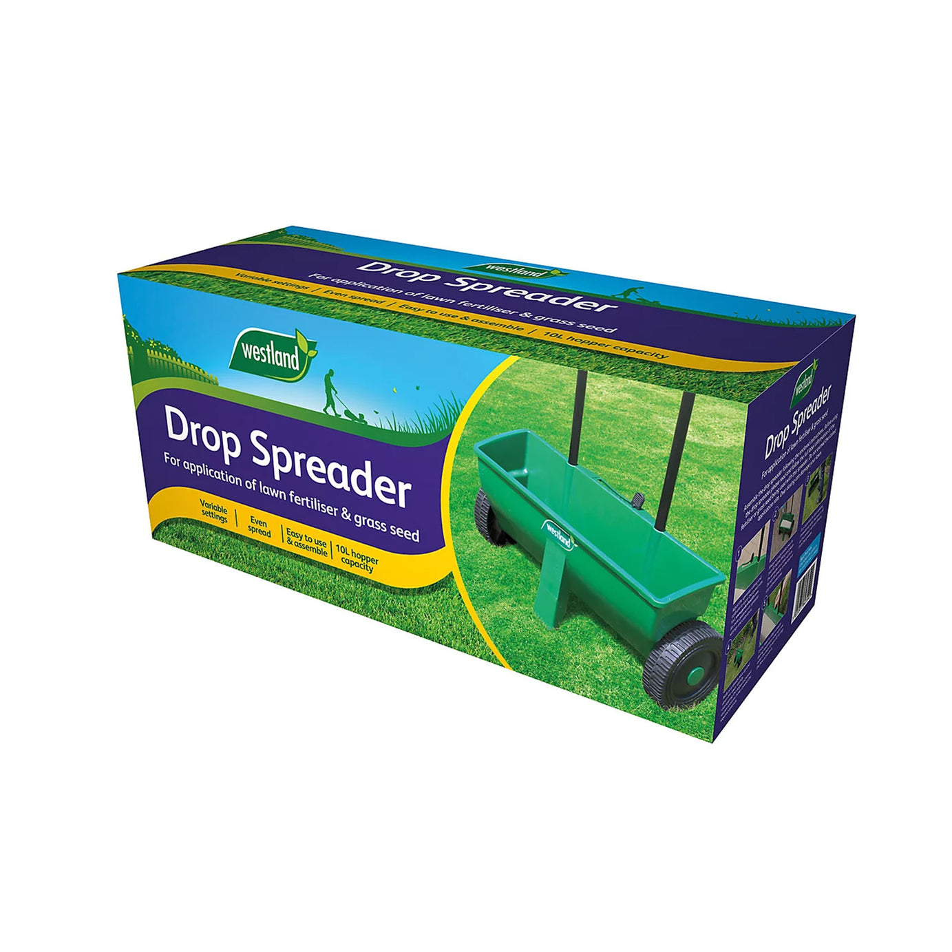 Westland Lawn Drop Spreader Wheeled Seed Fertiliser Spreader 41cm - Image 1