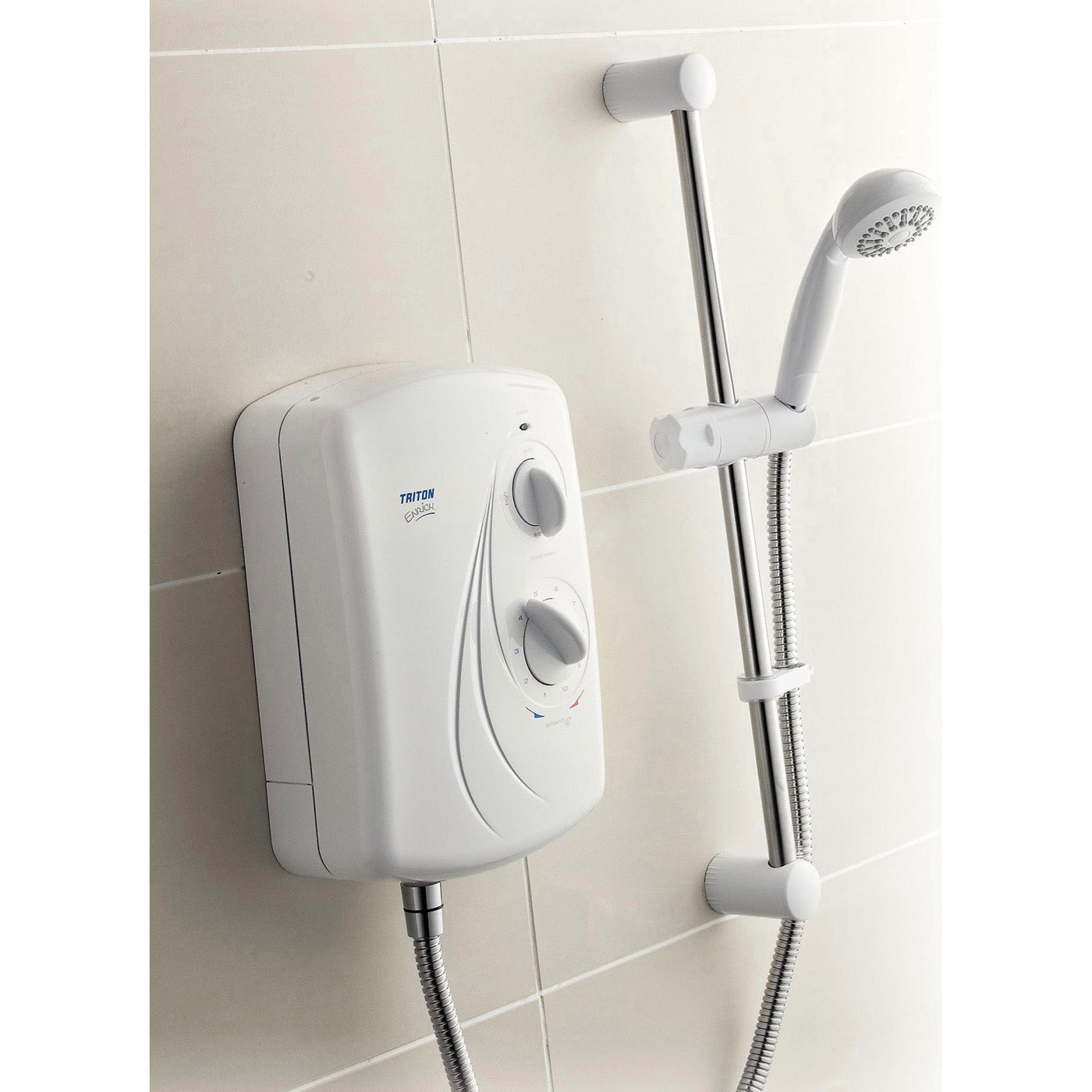 Triton Bathroom Electric Shower Enrich White 8.5kW Thermostatic - Image 6