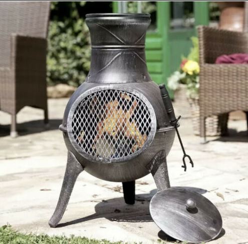 Chimenea Fire Heater Garden Cast Iron Steel Outdoor Patio Wood Log Burner - Image 1