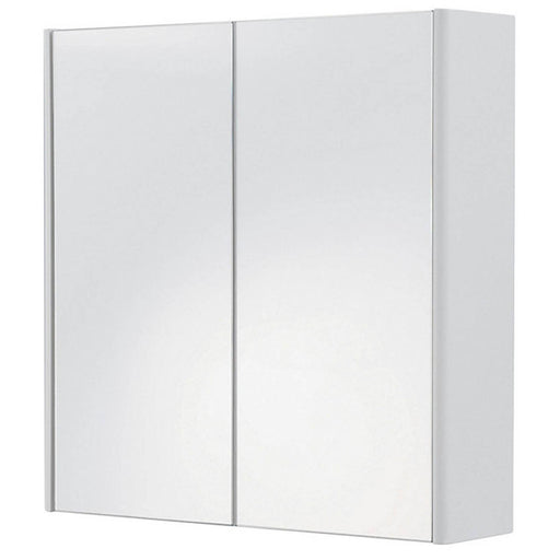 Bathroom Cabinet White Mirror Cupboard Double Doors Storage Shelf Vanity Unit - Image 1