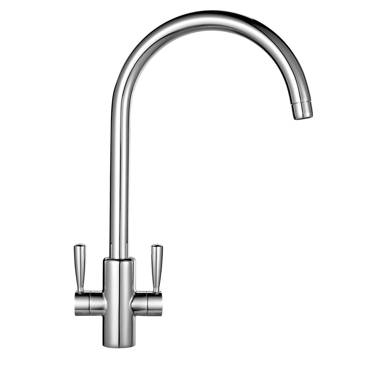 Franke Kitchen Sink Tap Monobloc Mixer Chrome Dual Lever Brass Modern Faucet - Image 1