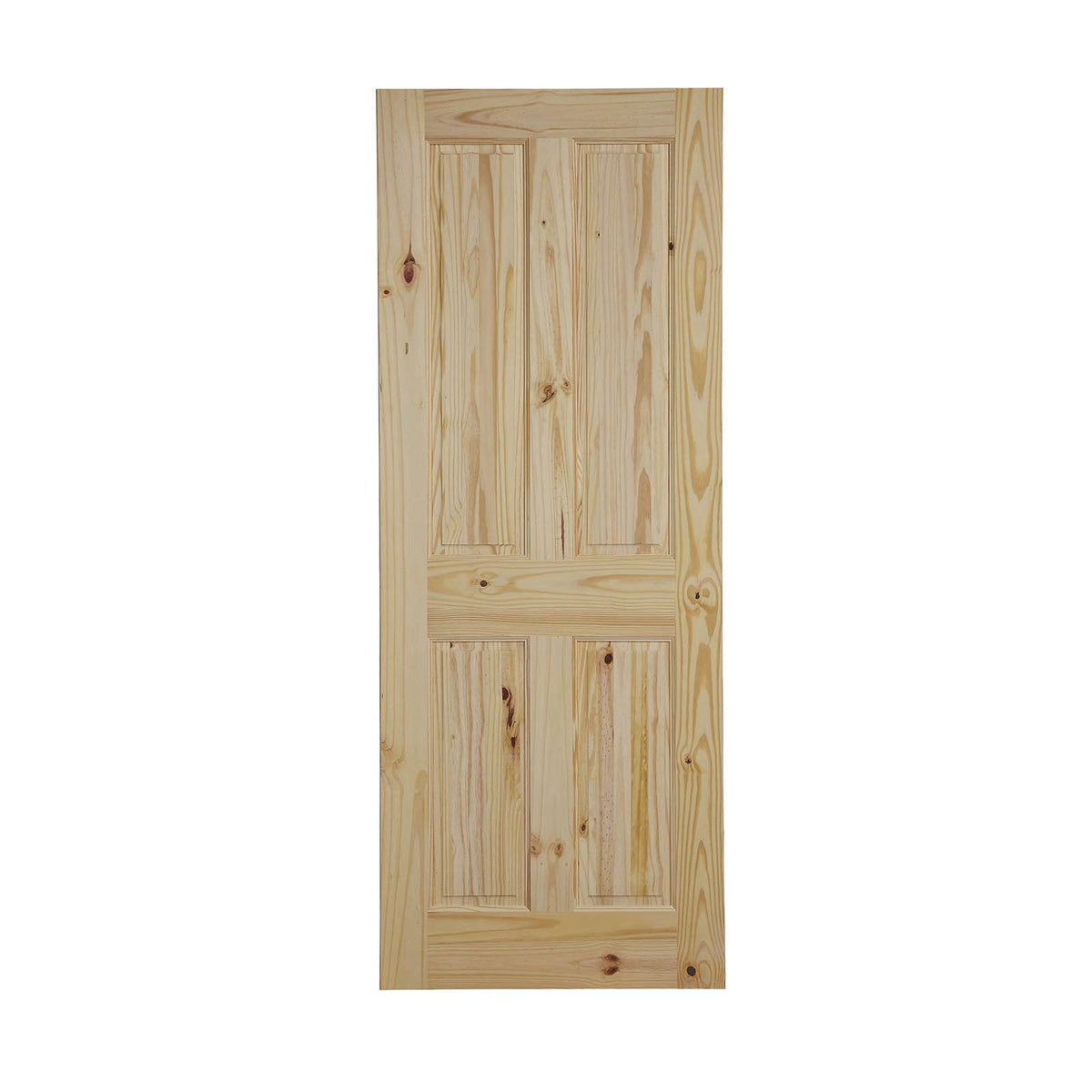 Internal Timber Fire Door 4 Panel Unglazed Natural Pine (H)1981mm (W)762mm - Image 1