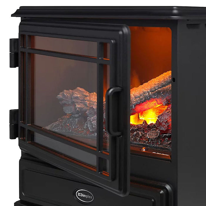 Electric Stove Heater Fireplace Black Freestanding Log Effect Traditional 2kW - Image 4