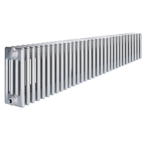 Acova 4 Column Radiator Silver Horizontal Steel Traditional (H)30x(W)150.2cm - Image 1