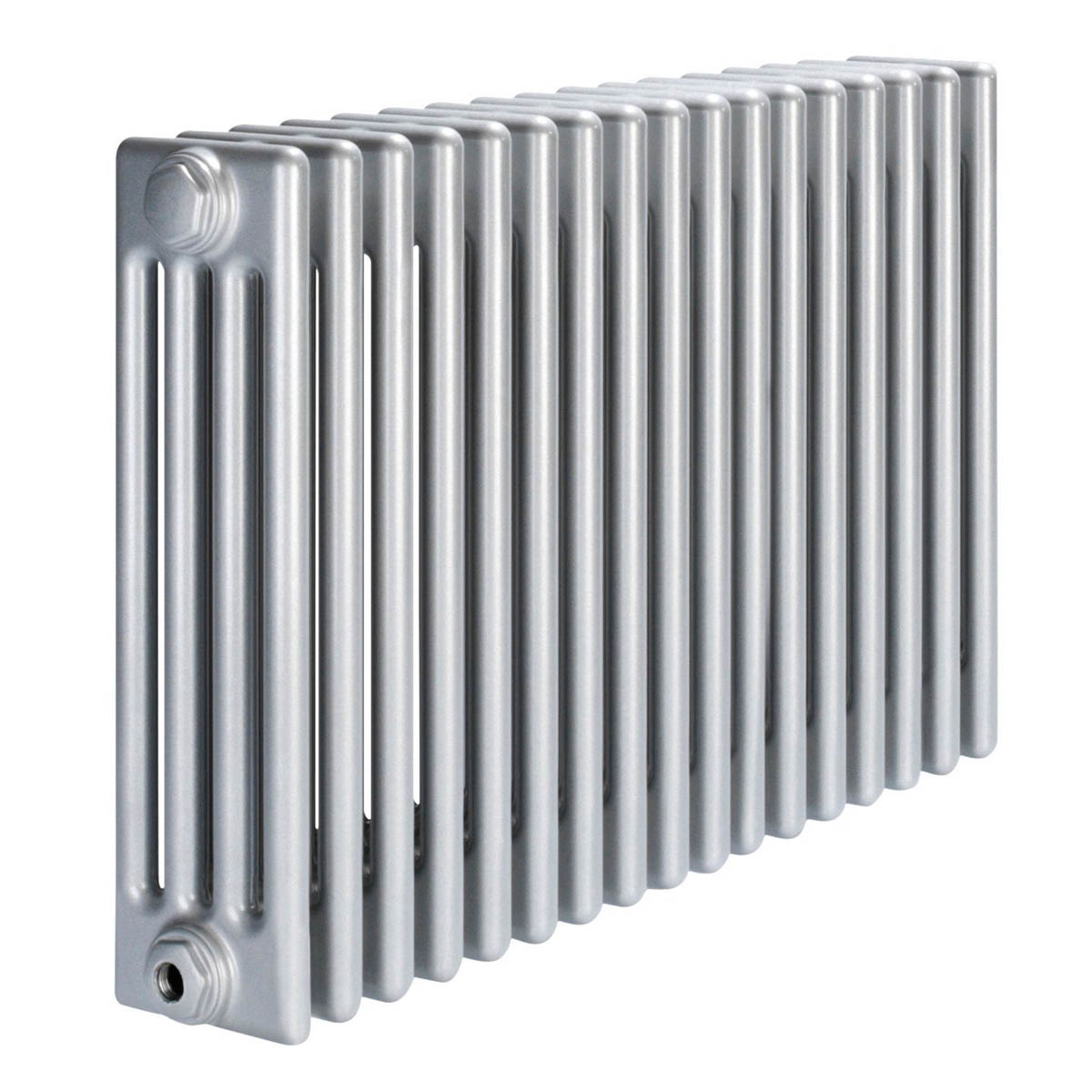 Acova 4 Column Radiator Silver Steel Horizontal Traditional (H)60x(W)81.2cm - Image 1