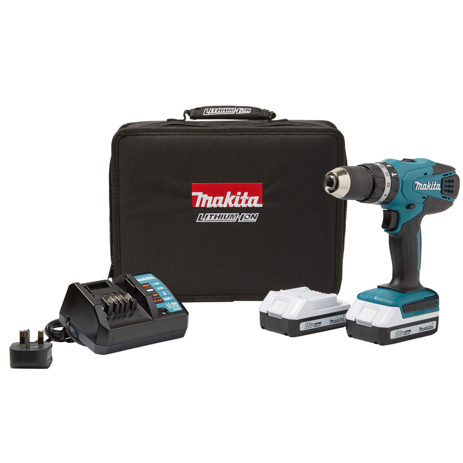Makita Cordless Combi Drill G-Series HP457DWEX2 18V 1.5Ah Li-ion 2 batteries - Image 5