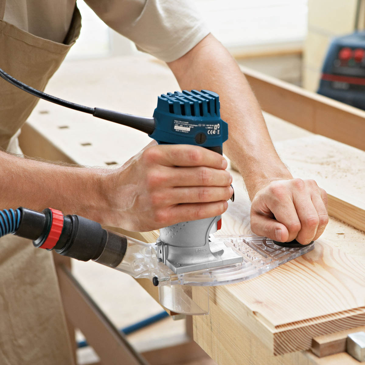 Bosch Palm Router Electric GKF600 Ergonomic Compact Woodworking Tool 600W - Image 2