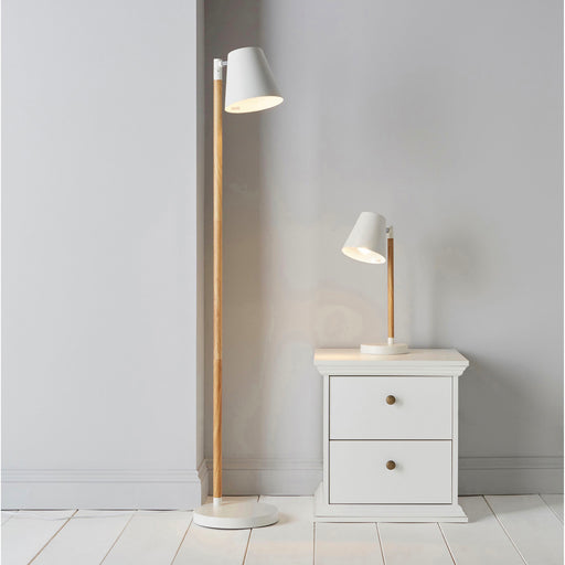 Colours Floor Lamp Adelsbury Matt White Halogen Living Room Bedroom Lighting - Image 1