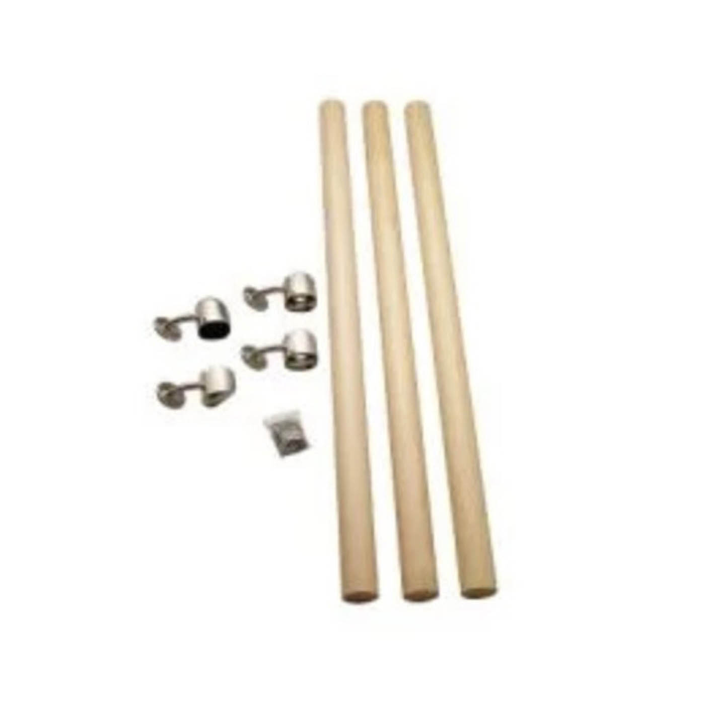 AXXYS Handrail Grab Set Oak Brushed Nickel Cylindrical For Staircase Wooden - Image 1