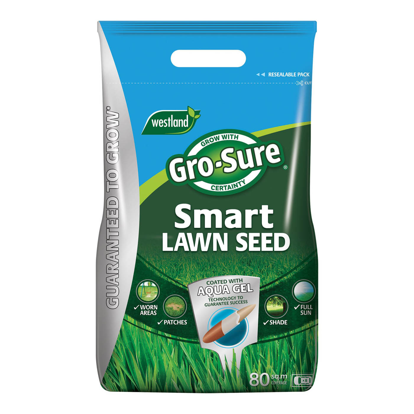 Gro-Sure Lawn Fertiliser 80m² Aqua Gel Premium Coated Grass Seeds 3.2kg - Image 2