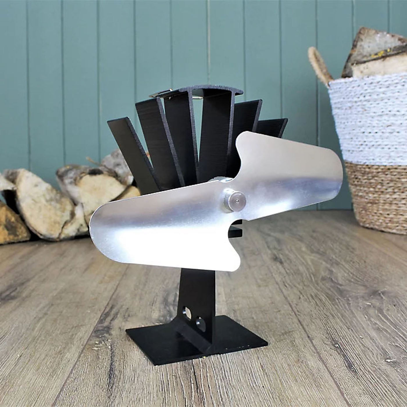 Cordless Stove Fan Eco Black Traditional Design Speed Control No Assembly 0.56Kg - Image 2
