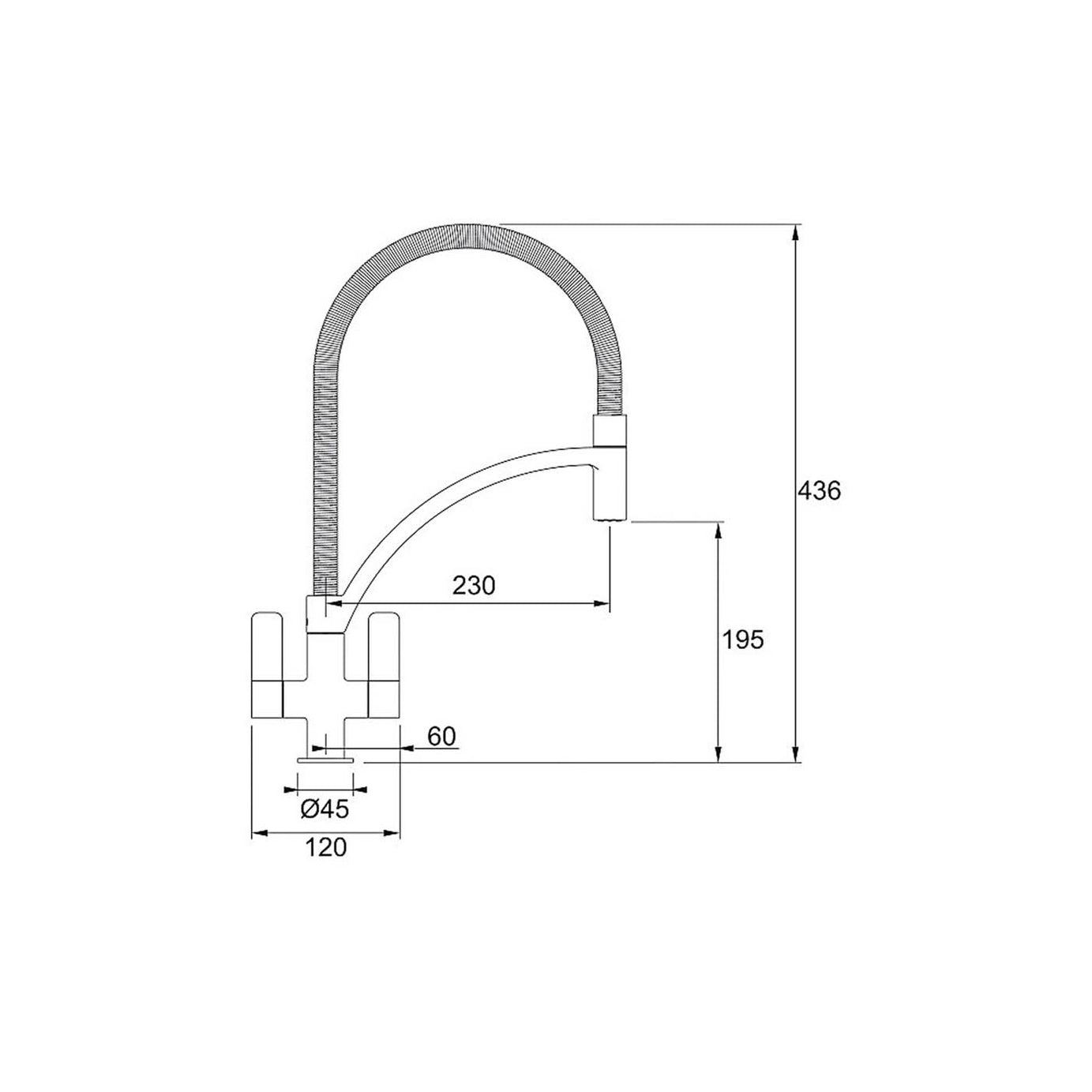 Franke Kitchen Mixer Tap Pull-Out Spring Neck Dual Lever Chrome Modern Monoblock - Image 2