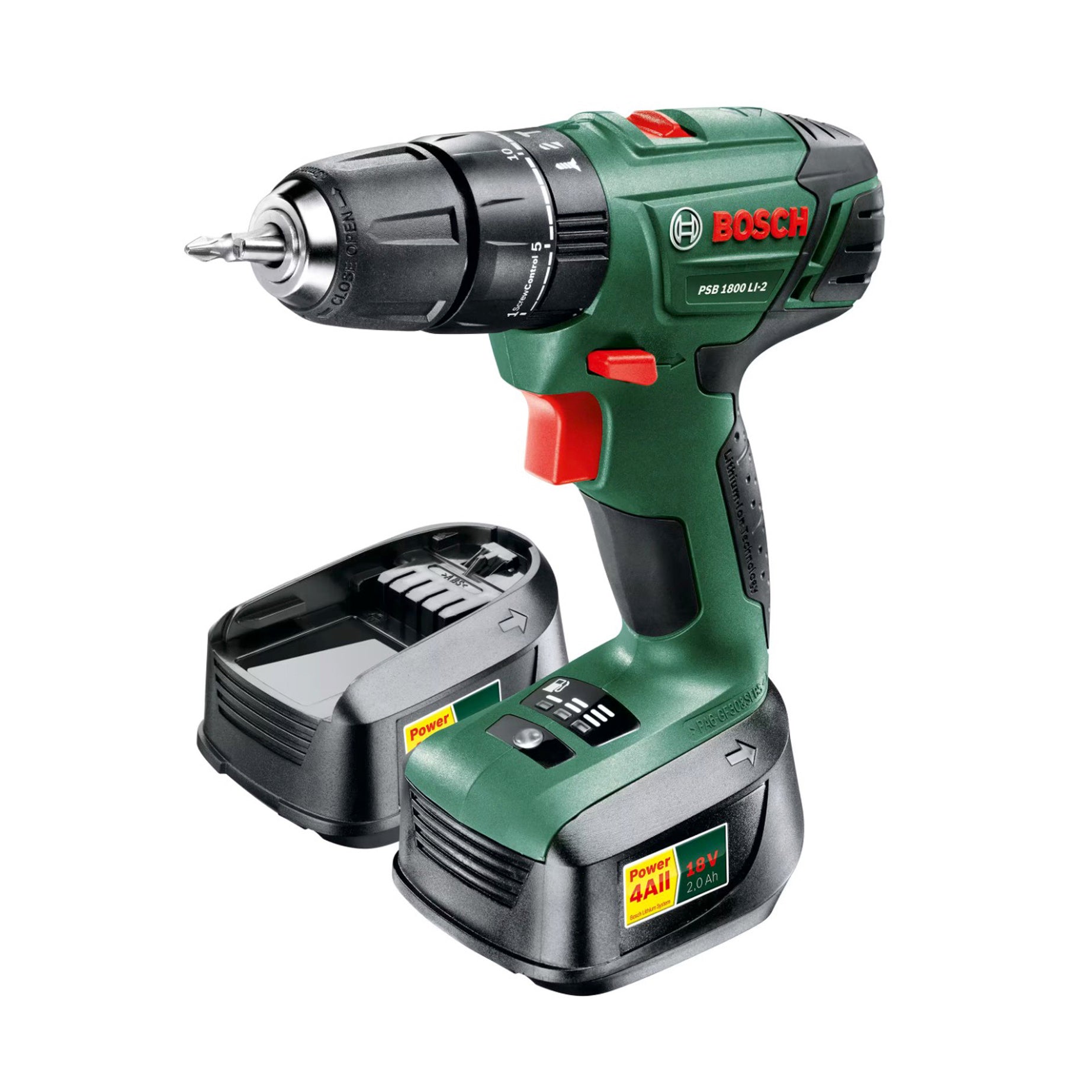 Bosch Combi Drill Cordless 18V 2x2Ah Li-Ion PSB1800LI-2 Soft Grip Compact - Image 1