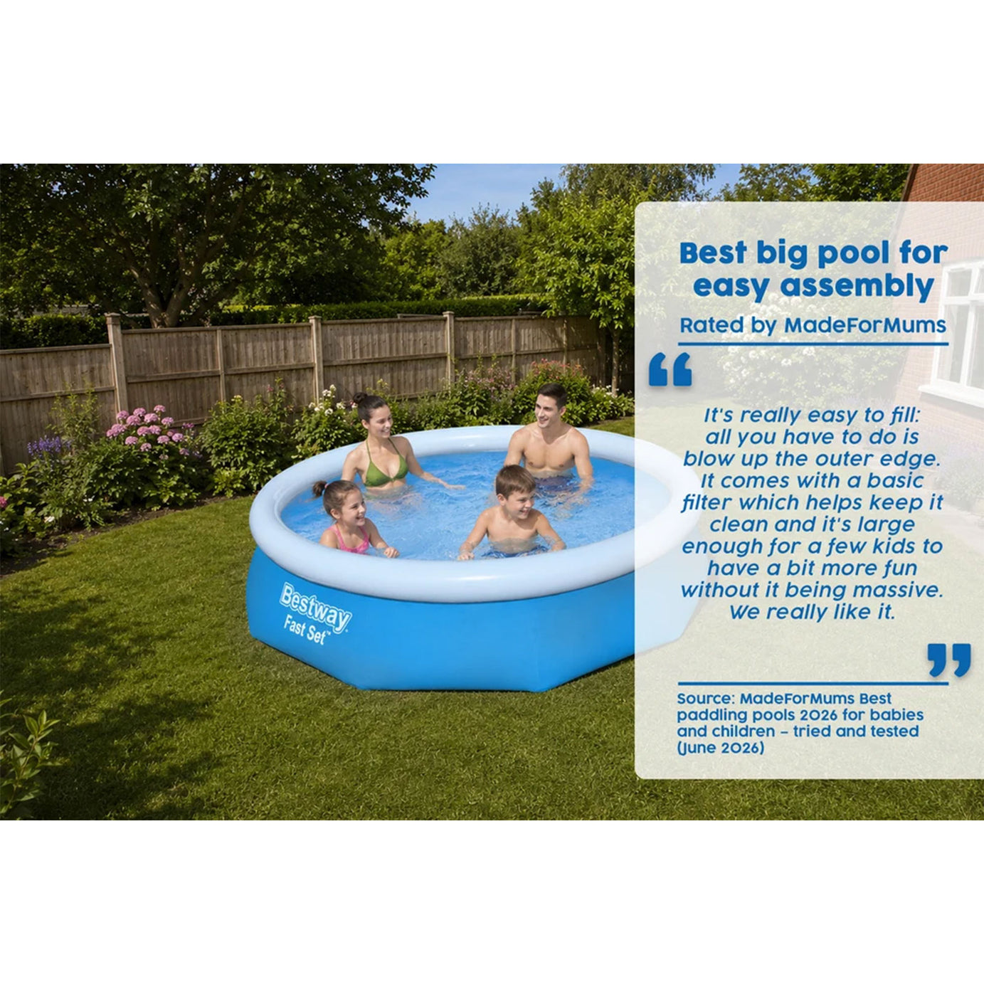 Bestway Above Ground Swimming Pool Fast Set 10ft x 30in Pool Set - Image 4