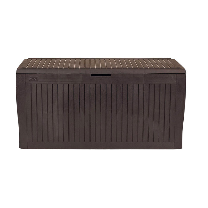 Keter Garden Storage Box Wood Effect Plastic Cushion Outdoor Storage Box 270L - Image 3