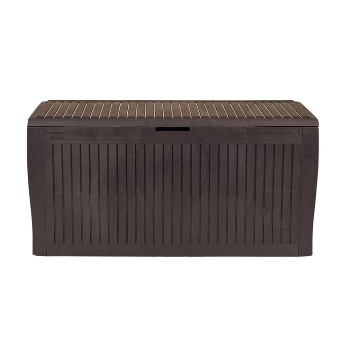 Keter Garden Storage Box Wood Effect Plastic Cushion Outdoor Storage Box 270L - Image 5