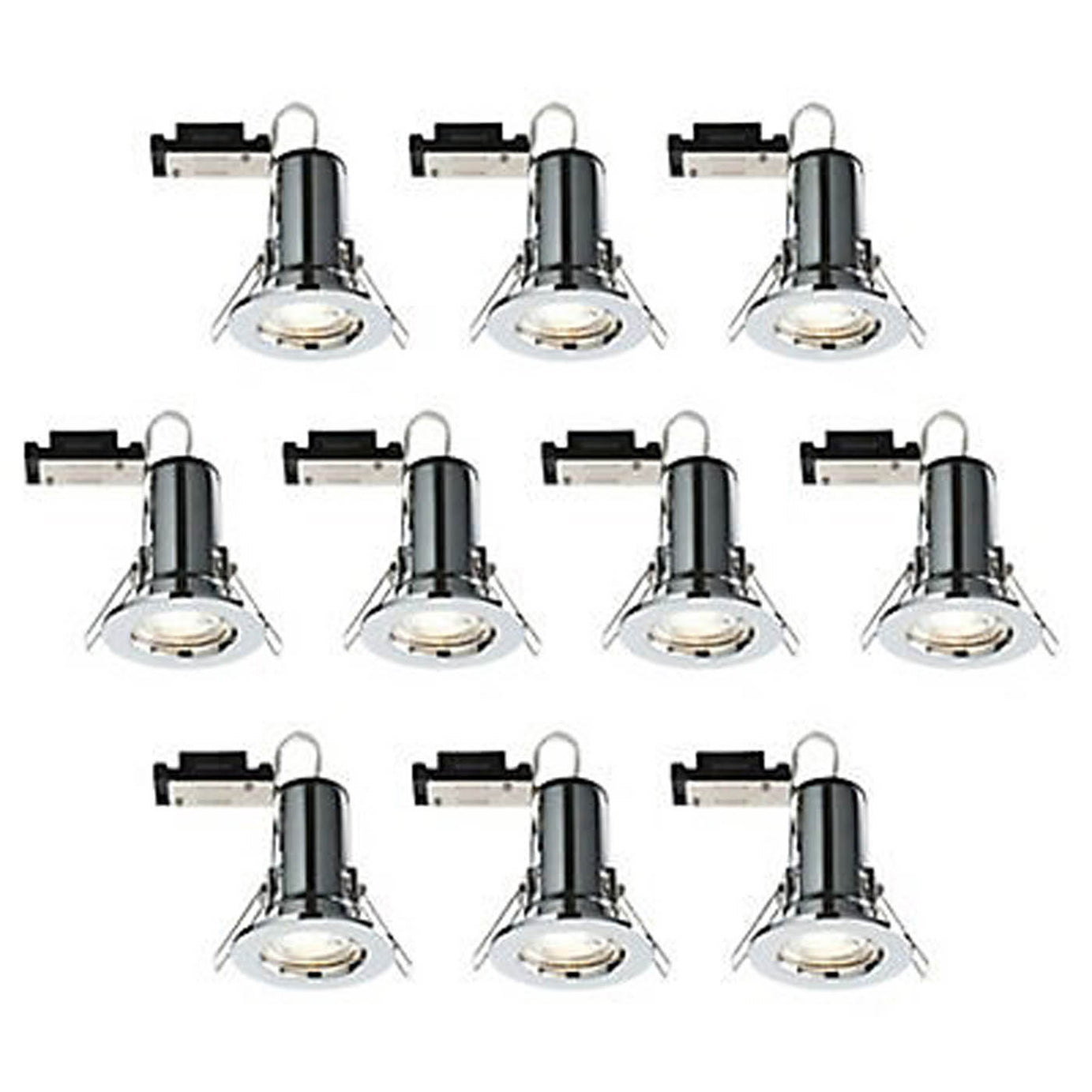 LED Recessed Downlight Warm White 345lm Fire Rated Chrome Indoor 3.5W Pack Of 10 - Image 1