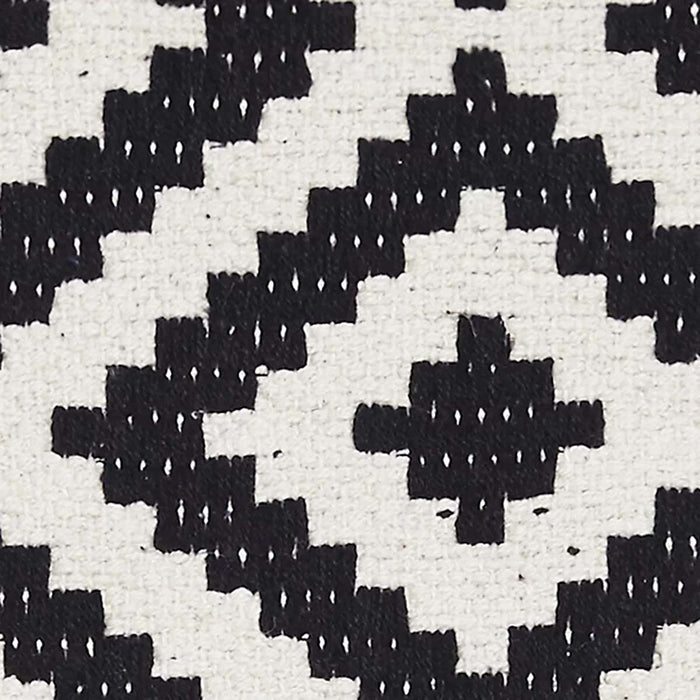 Geometric Rug Cotton Woven Polyester Black And White Non-Shedding 170cmx120cm - Image 4