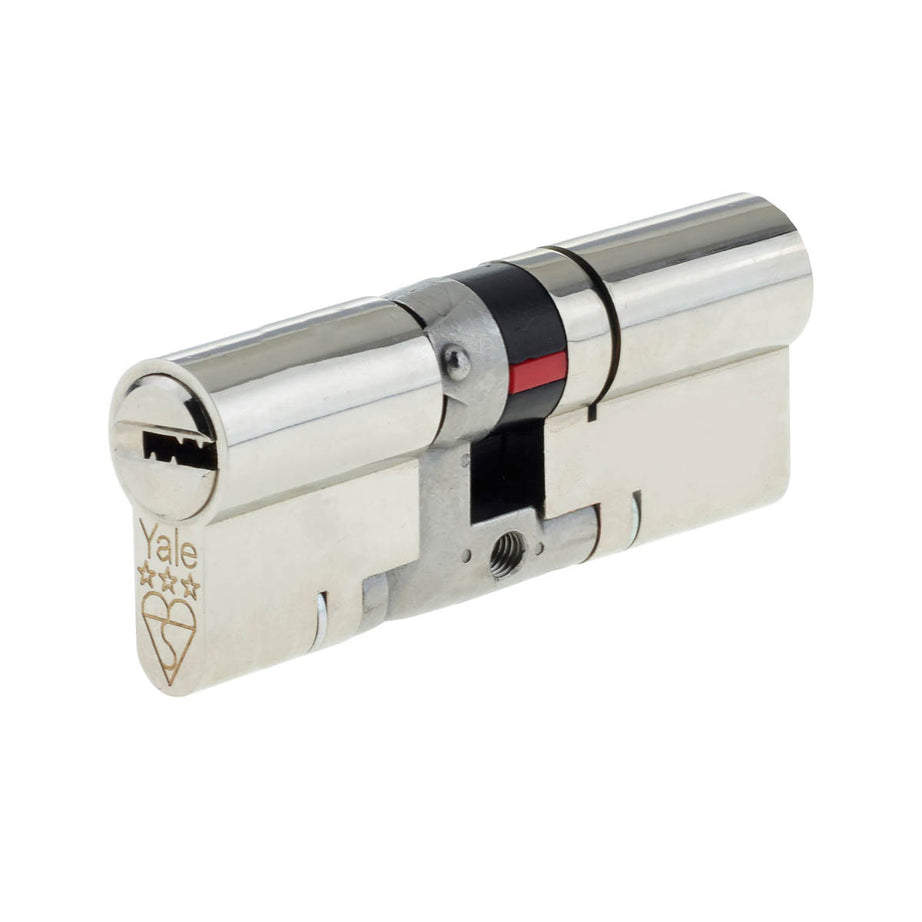 Yale Euro Cylinder Door Lock Single Platinum Nickel-Plated Brass 50/50 (L)100mm - Image 1
