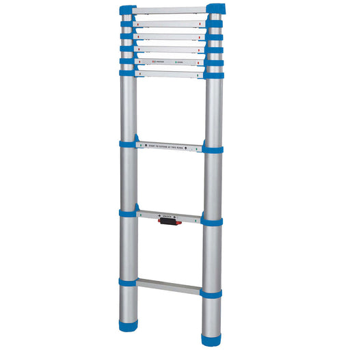 Mac Allister Telescopic Ladder 8 Tread Lightweight Aluminium Easy Transport - Image 1