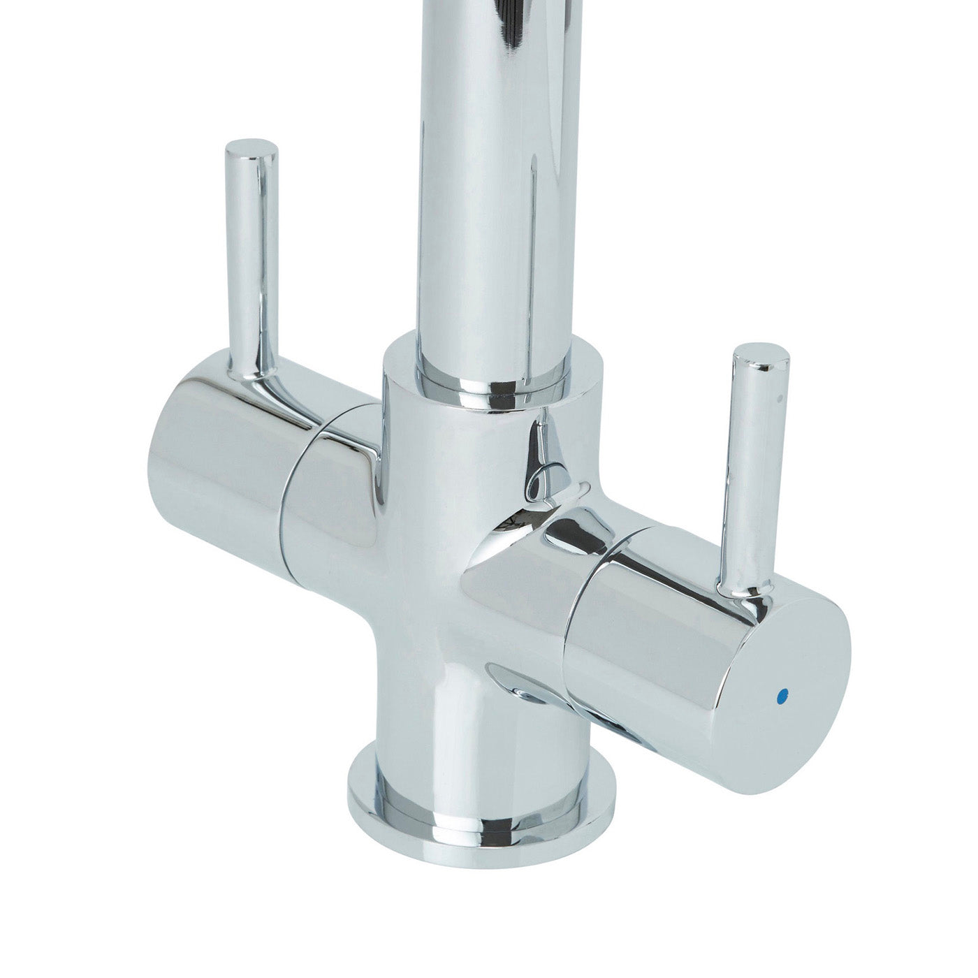 Kitchen Tap Mixer Chrome Dual Lever 1/4 Turn Spring Neck Pull Out Modern Faucet - Image 2
