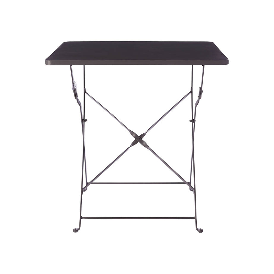 Bistro Table Square 2 Seater Anthracite Metal Foldable Outdoor Garden Furniture - Image 1