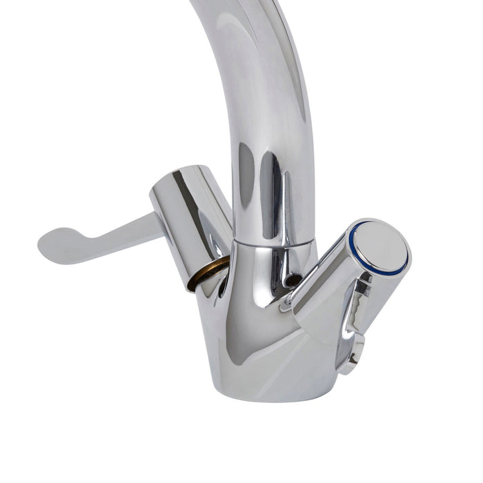 Aubery Monobloc Tap Chrome Effect Kitchen Mixer Swivel Basin Tap - Image 2