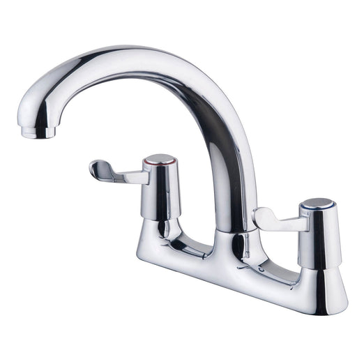 Galleny Deck Tap Chrome Effect Kitchen Mixer Tap Compression Connection - Image 1