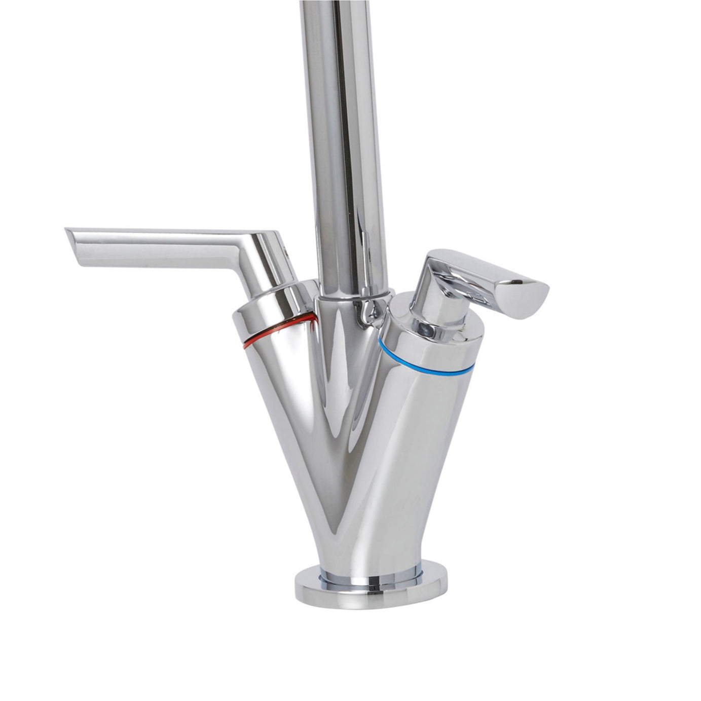 Kitchen Sink Tap Monobloc Mixer Chrome Dual Lever Brass Swivel Spout Faucet - Image 2