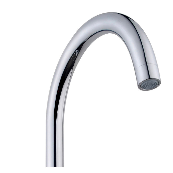 Kitchen Tap Mono Mixer Dual Lever Separate Hot Cold Swivel Spout Chrome Modern - Image 4