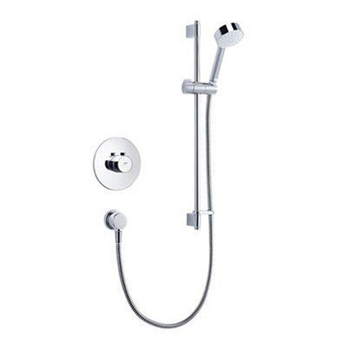 Mira Mixer Shower Thermostatic Single Lever Chrome Effect Round Head Compact - Image 1